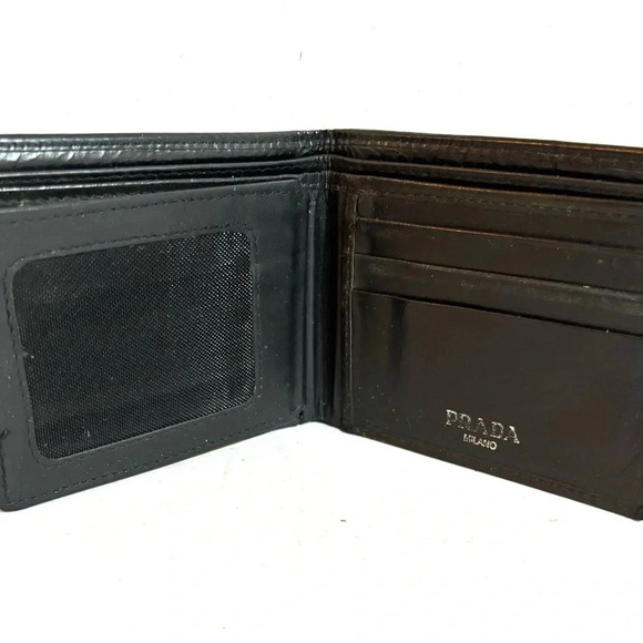 Prada unisex black leather wallet - Picture 4 of 13